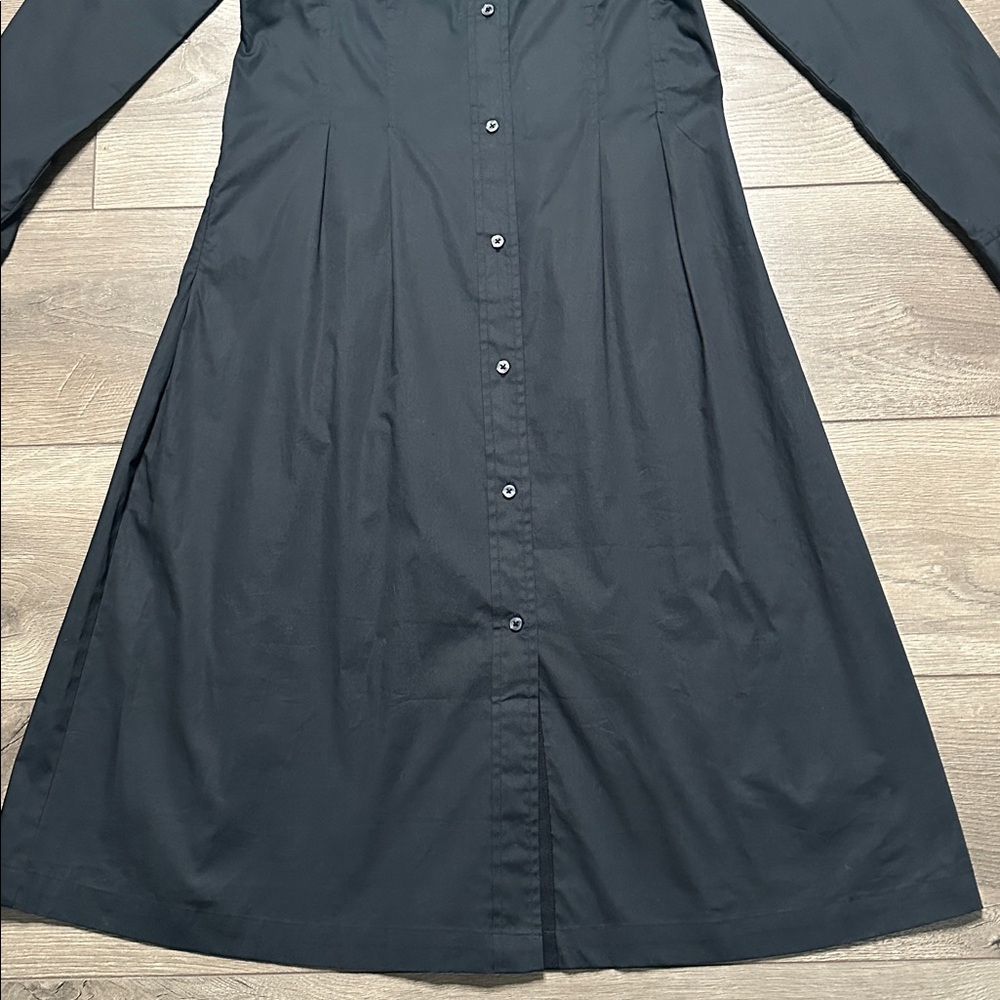 Untuckit Milan Stretch Cotton Button Up Dress‎ Black Office Travel Casual Size 6 - Picture 7 of 16